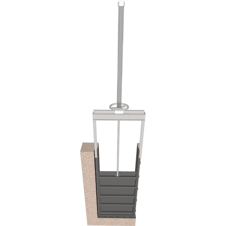 3D Drawing of 931 Stainless Steel Embedded Slide Gate