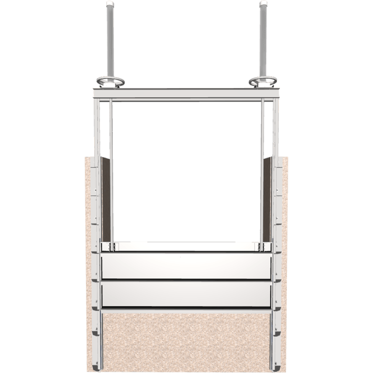 3D 933-D-I Stainless Steel Weir Dual Stem Slide Gate