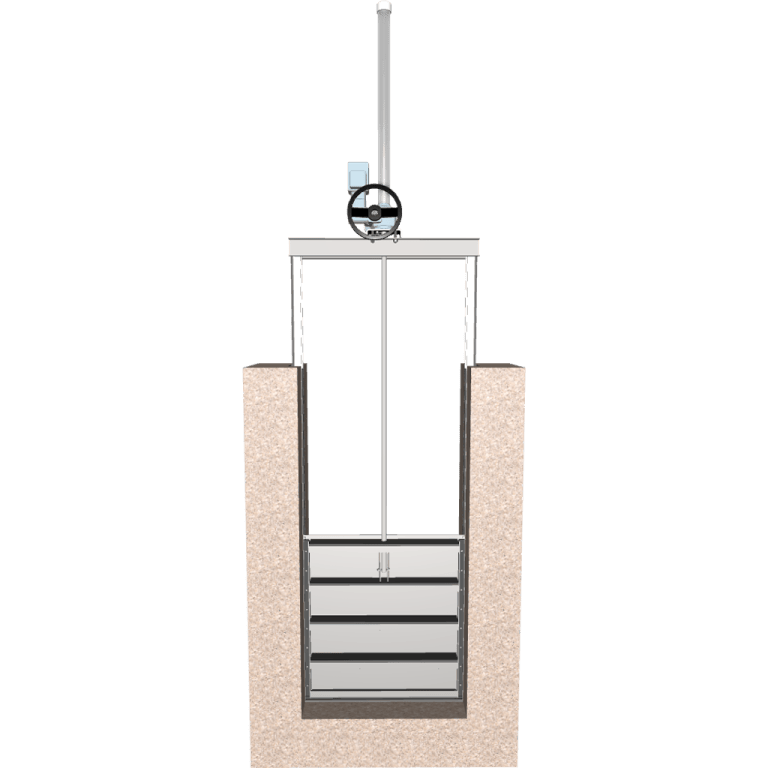 3D Drawing of 951 Stainless Steel Embedded Slide Gate 2