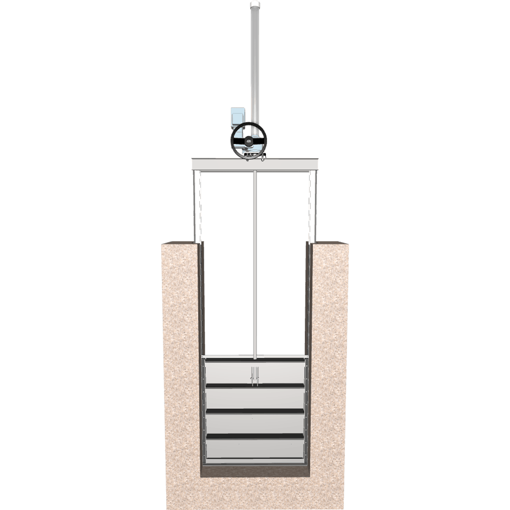 3D Drawing of 951 Stainless Steel Embedded Slide Gate 2