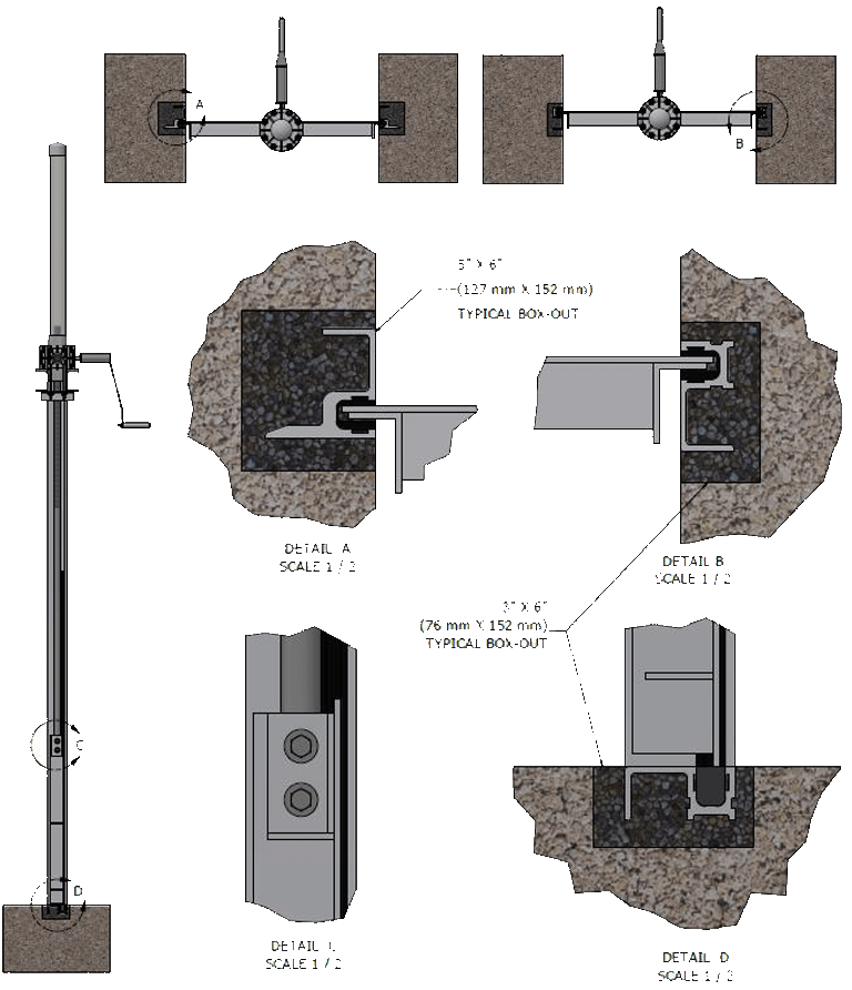 Details and Dimensions of the 821 Aluminum Slide Gate from Whipps, Inc.
