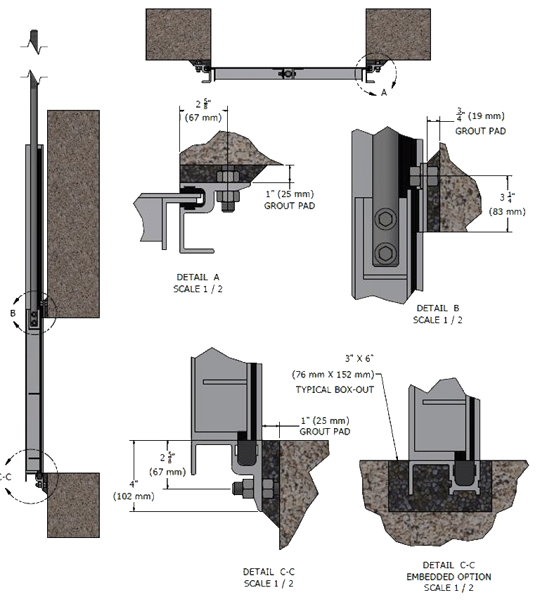 Details and Dimensions of the 825 Aluminum Sluice Gate from Whipps, Inc.