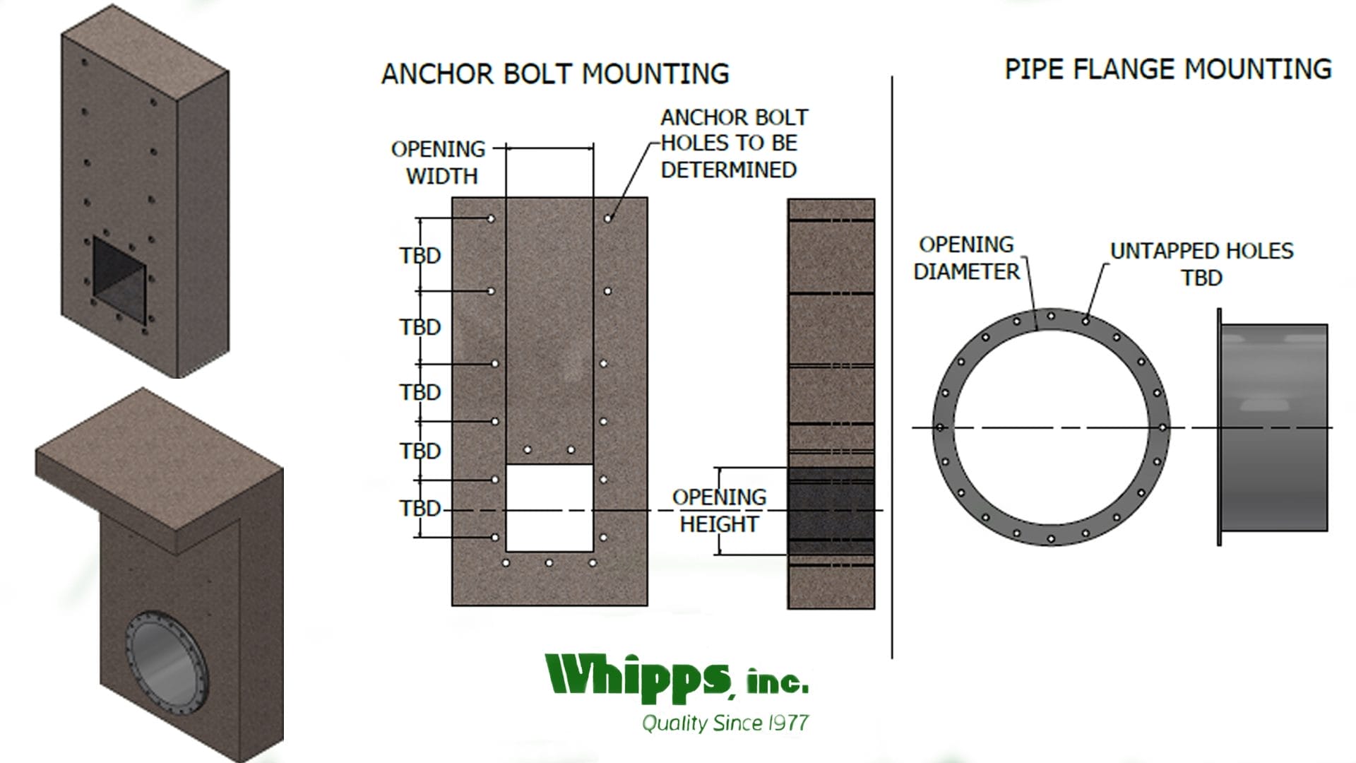 An image of two mounting configurations out of the several Whipps, Inc offers.