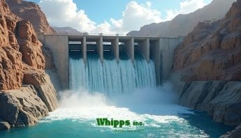 A picture of a hydroelectric power plant.