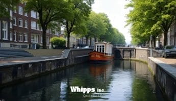 Image of a canal in a city.