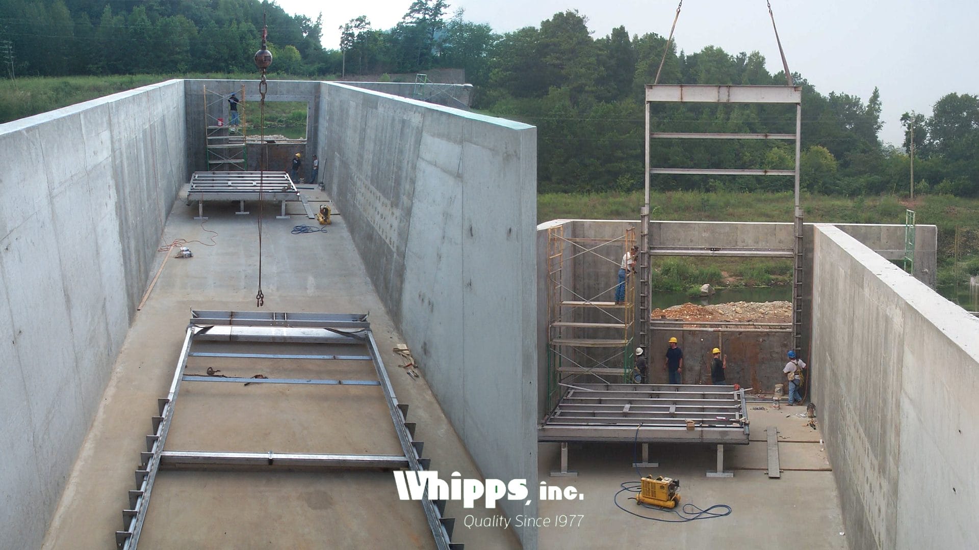 Sluice Gate Frame Being Prepped for Installation in the UK
