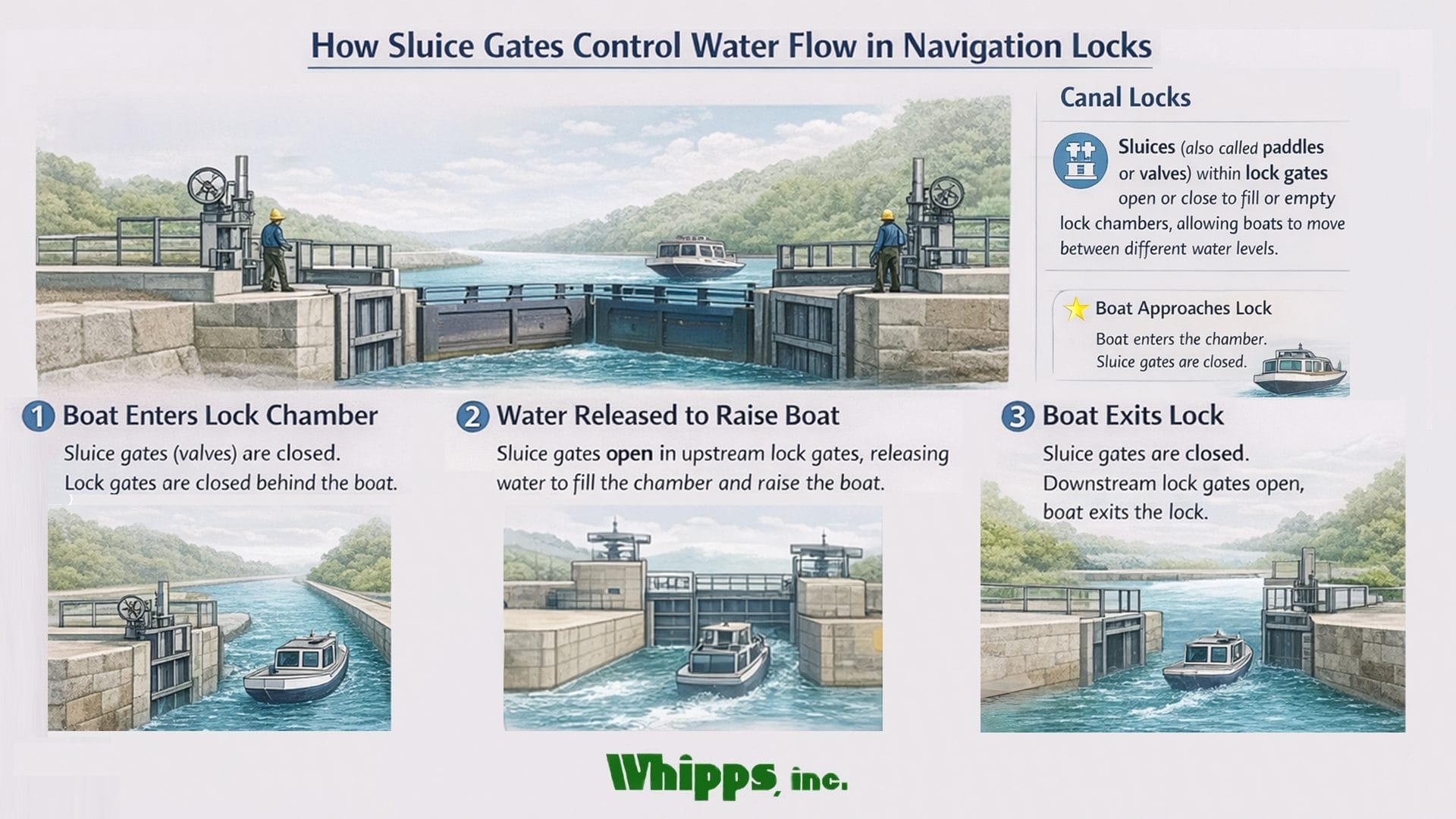 Water Control Equipment for Navigation Locks and Canals